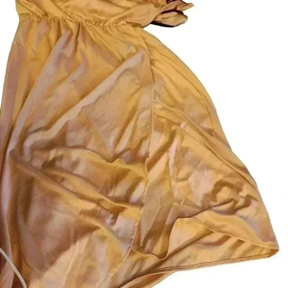 Joan Curtis Vintage Union Made Light Sheen Gold Midi Dress Size Medium *See Desc - Picture 12 of 16
